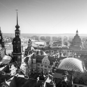 Stadtschloss Dresden von oben in schwarz/weiß - SEB Fotografie
